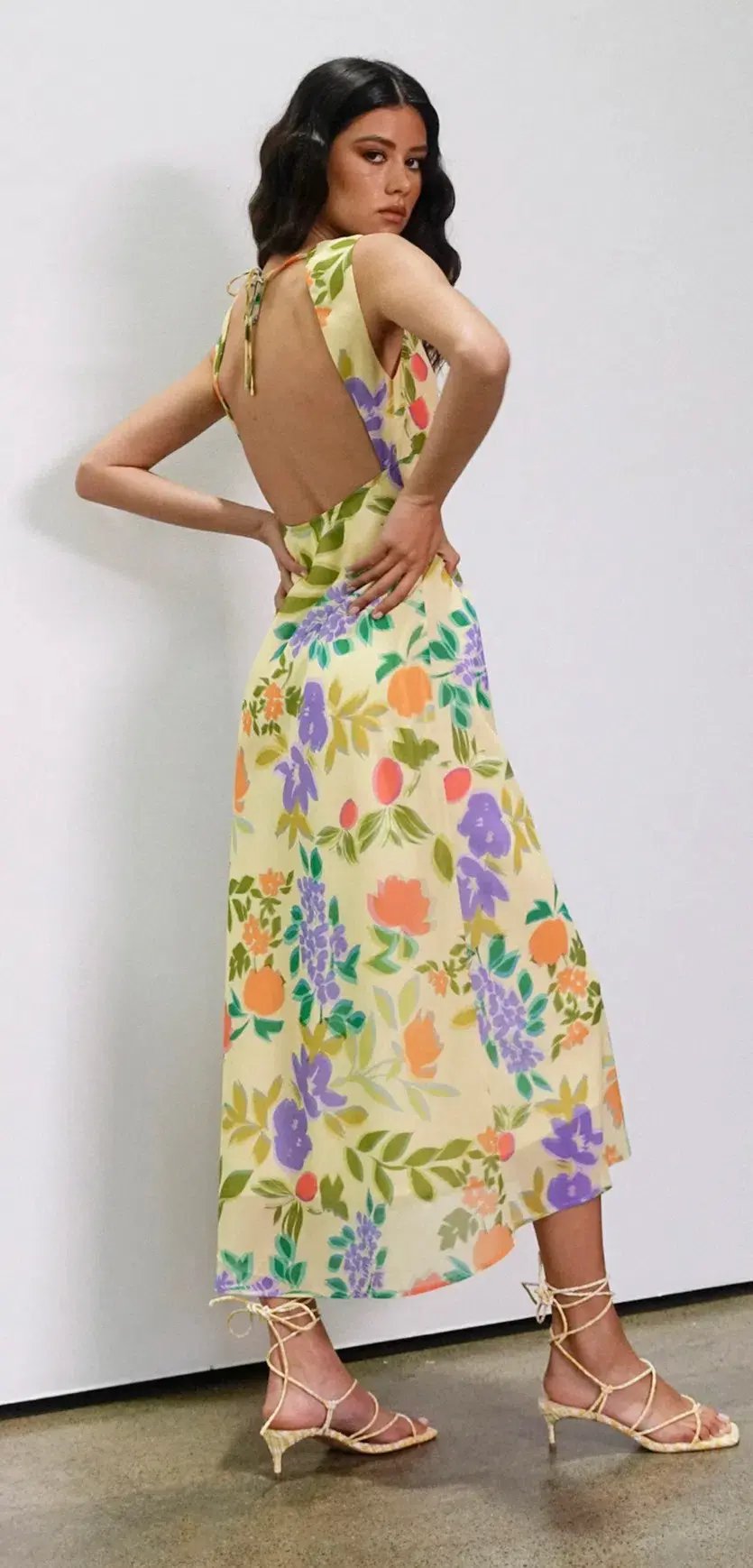 Ownley Tulip Dress Lemon Floral Size Small/Au 8 photo 3