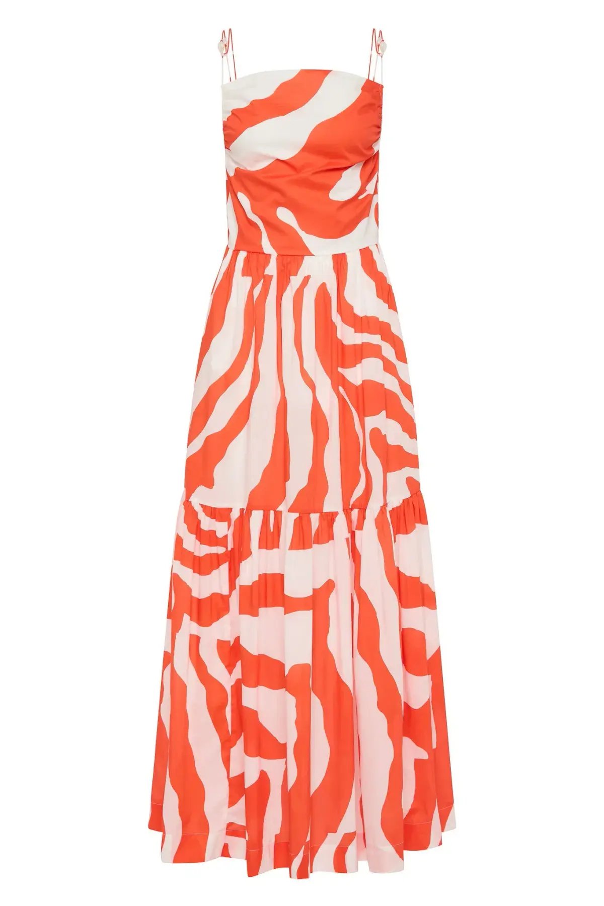 Aje Studios Marley Tiered Maxi Dress Coral Zebra Size AU 14 photo 4