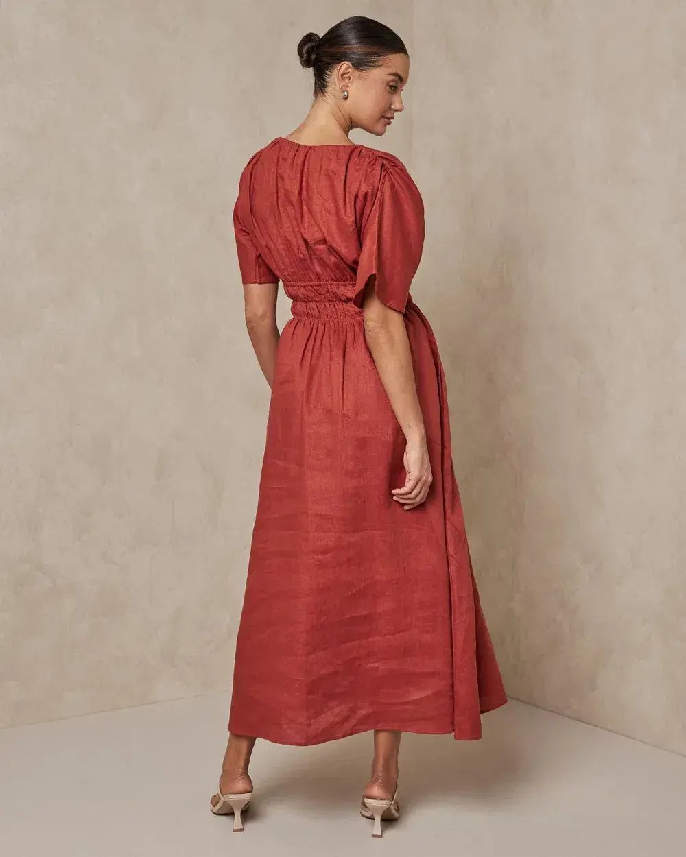 Aere Maxi Dress Burgundy Size AU 8 photo 3
