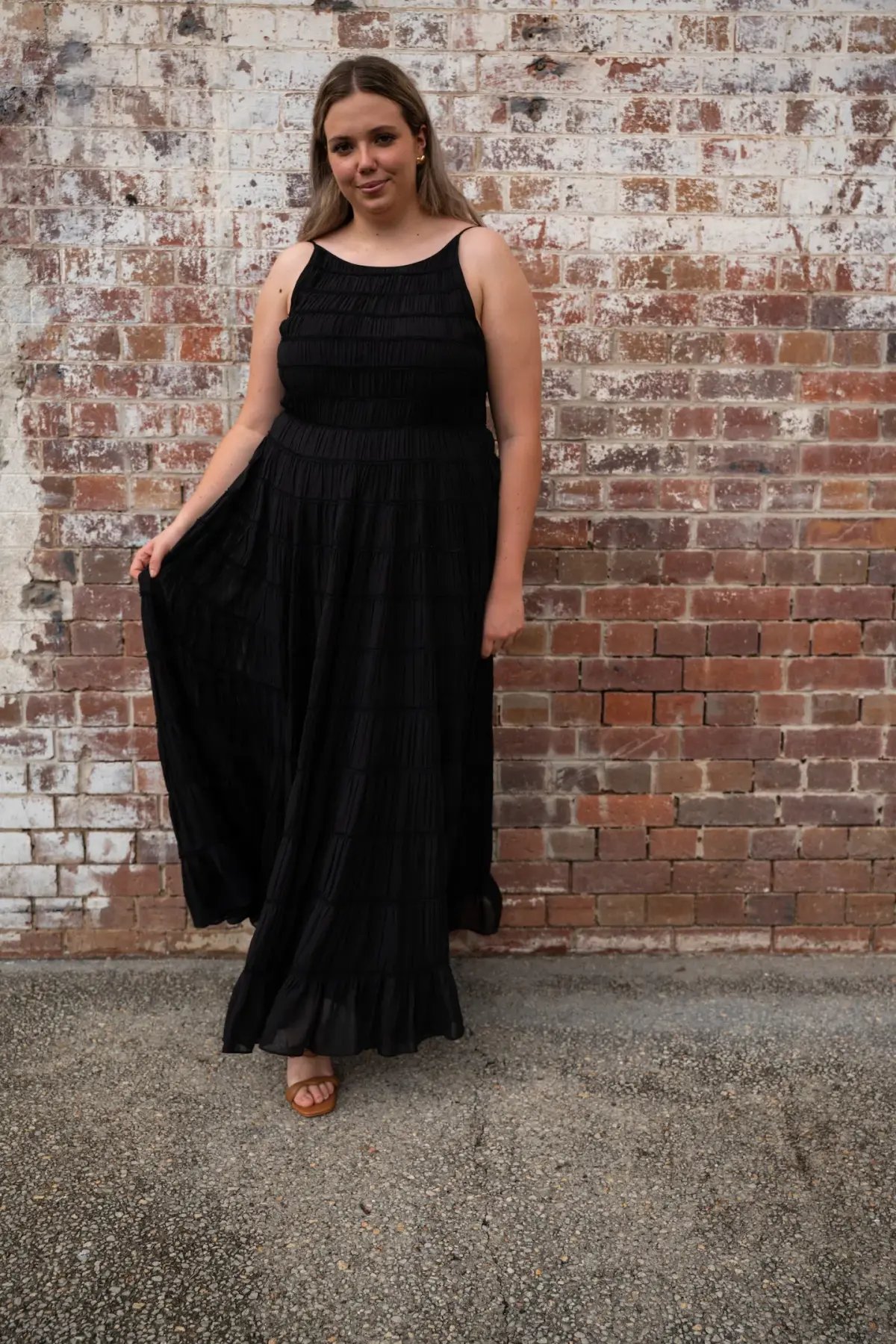 Aje Rosewood Ruched Maxi Dress Black Size 16 photo 4