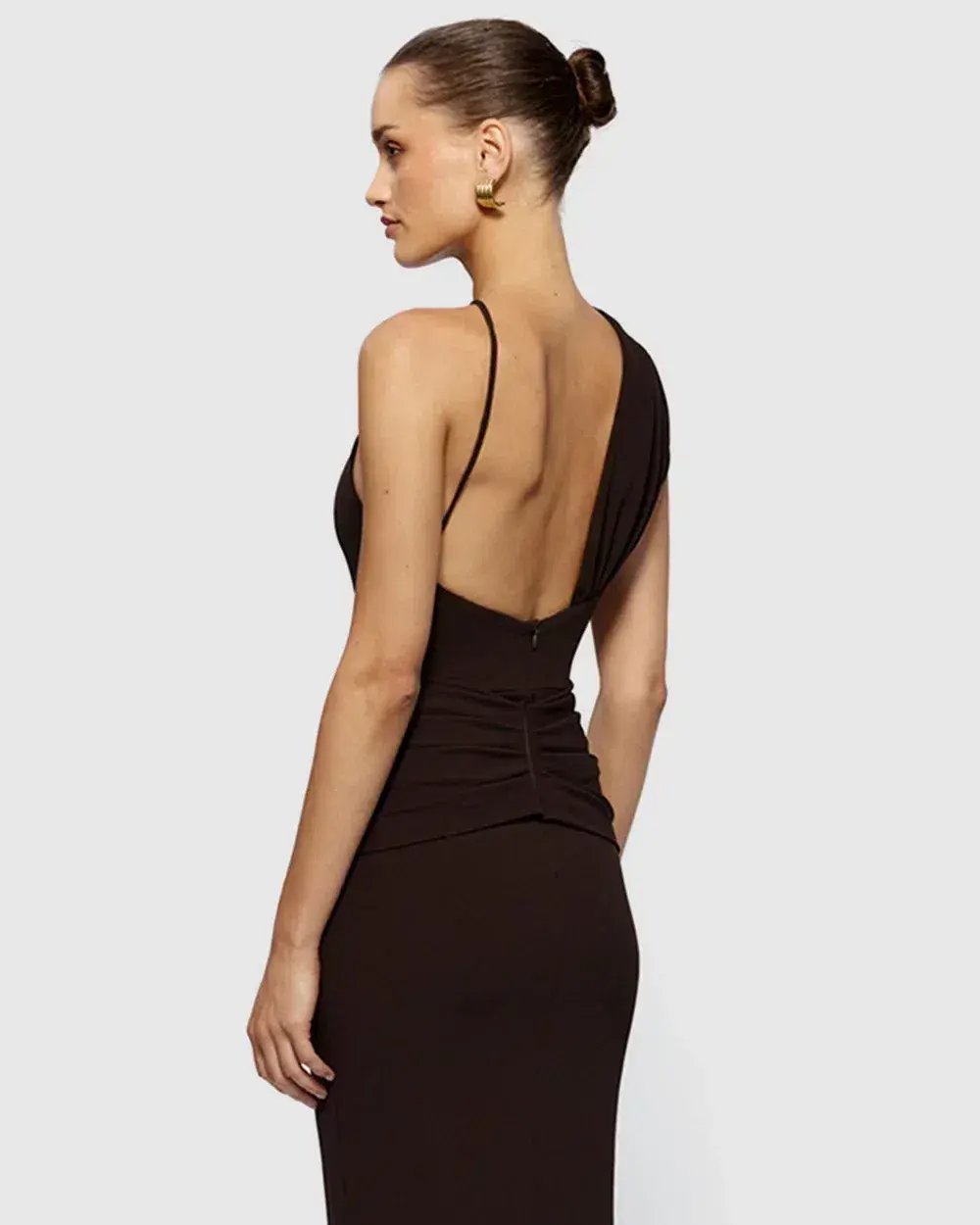 Effie Kats Greer Maxi Gown Coffee Size 8 photo 4