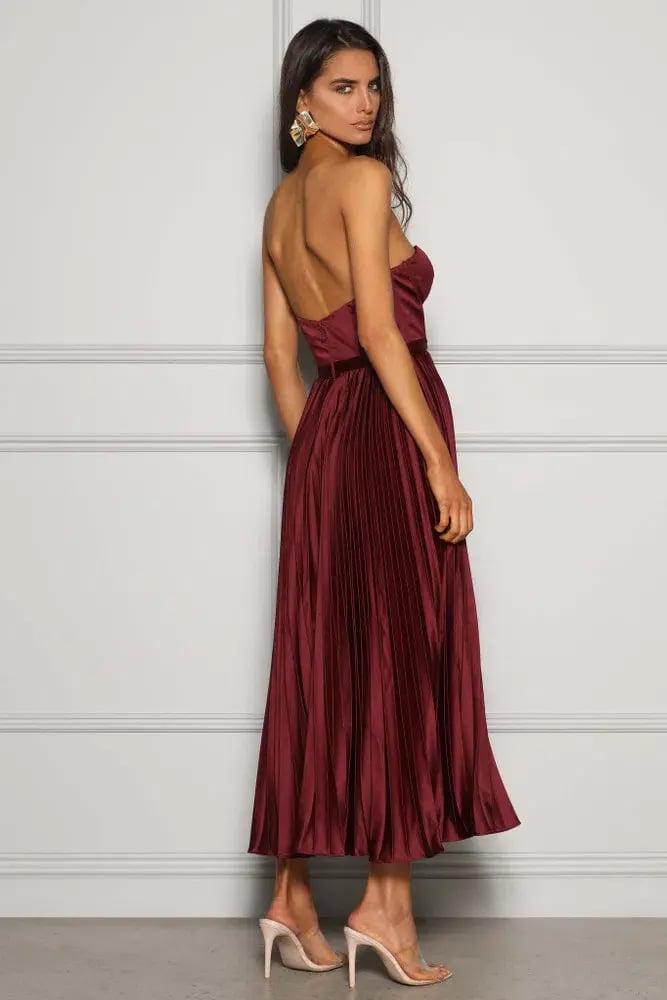 Elle Zeitoune  Milan Midi Dress Wine Size 6 photo 2