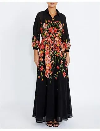 Anthea Crawford Laina Autumn Chiffon Gown Multi   Size 14 photo 2