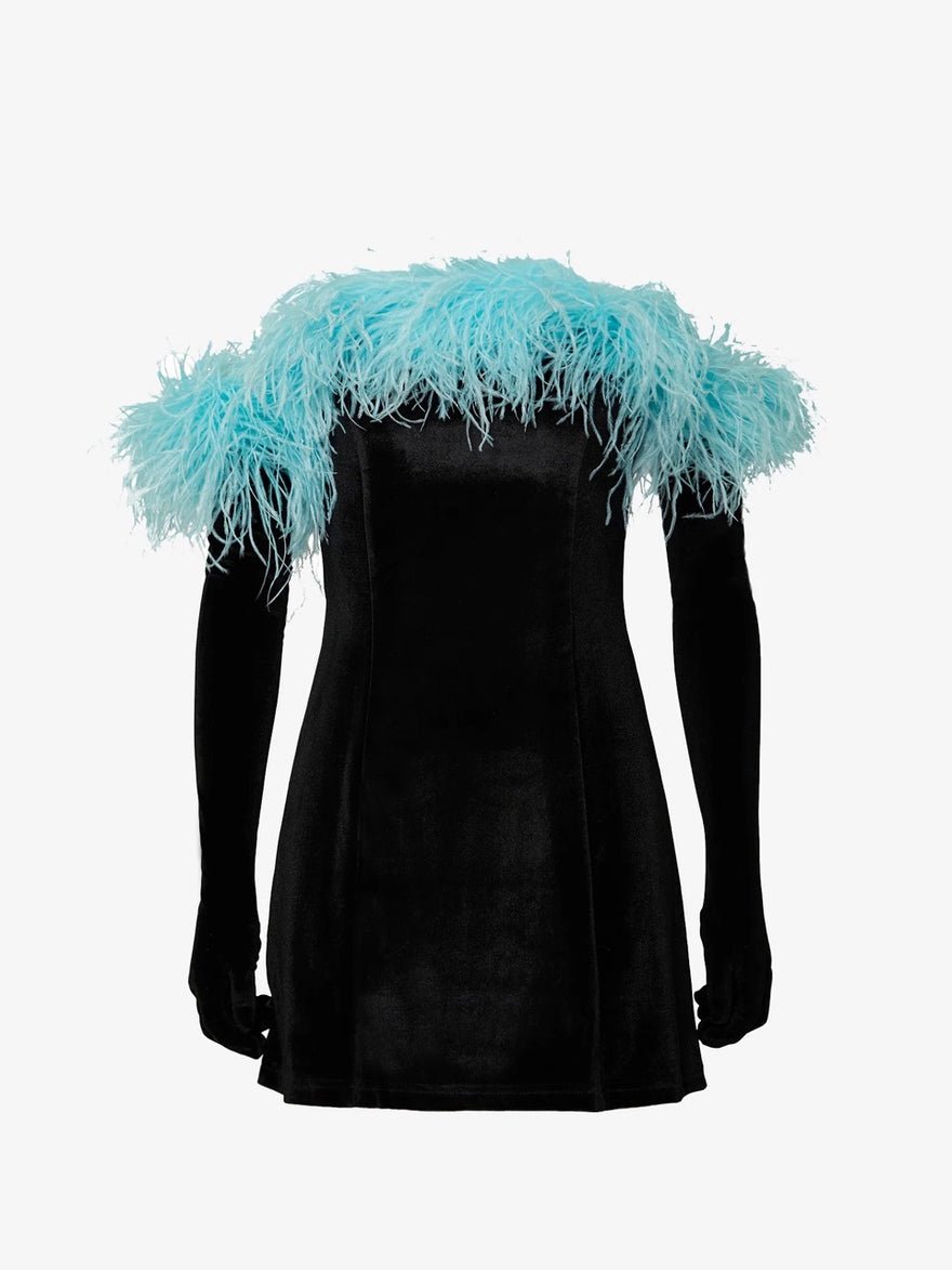 Miscreants Cupid Dress & Gloves In Turquoise photo 2