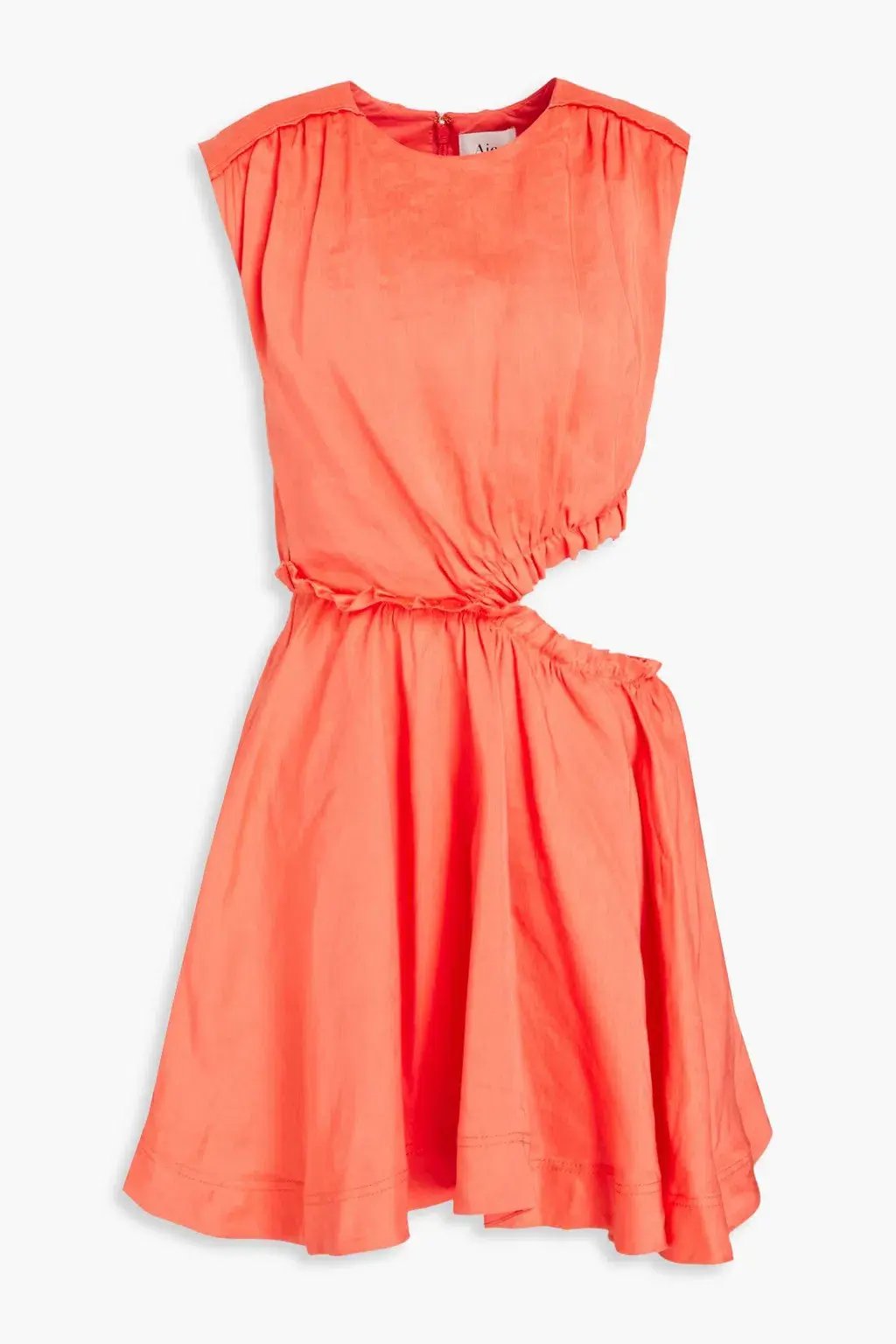 Aje Holly Cut Out Mini Dress Coral Size 16 photo 3