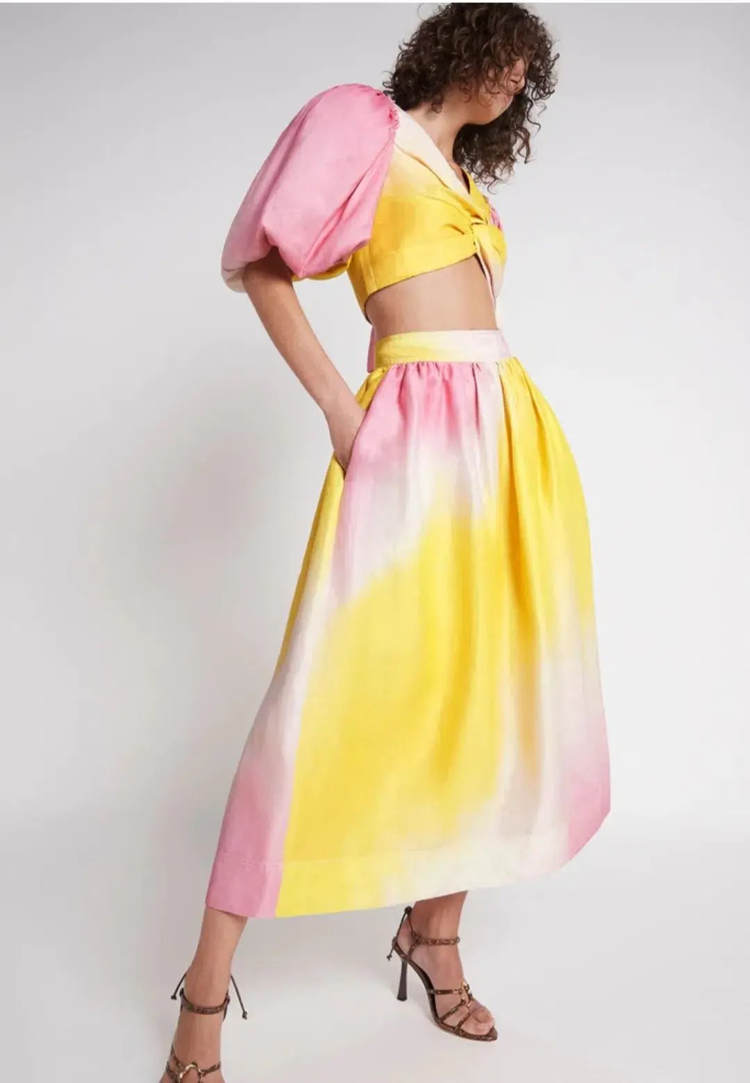 Aje Cloud Burst Midi Skirt Multi Size 8 / S photo 3