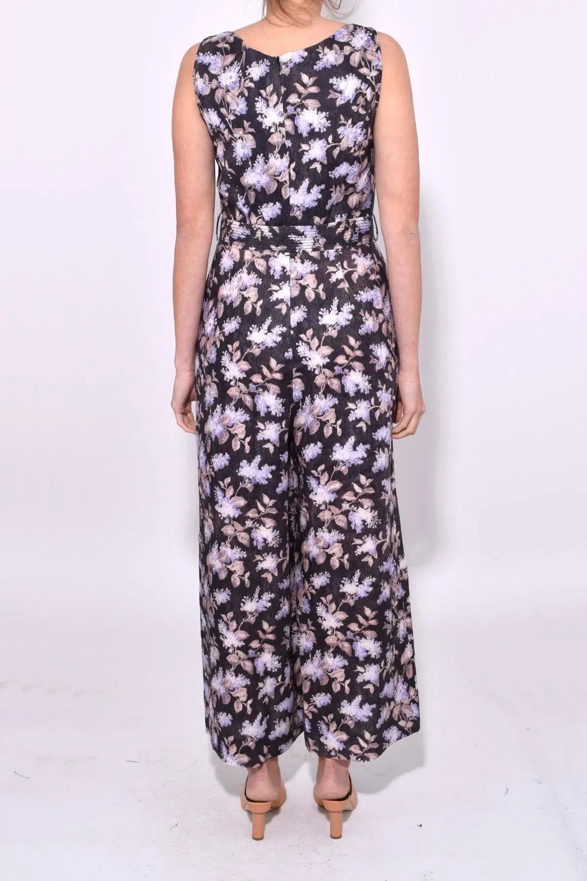 Zimmermann Stranded Jumpsuit Black Lavender Floral Size 0/AU 6 photo 4