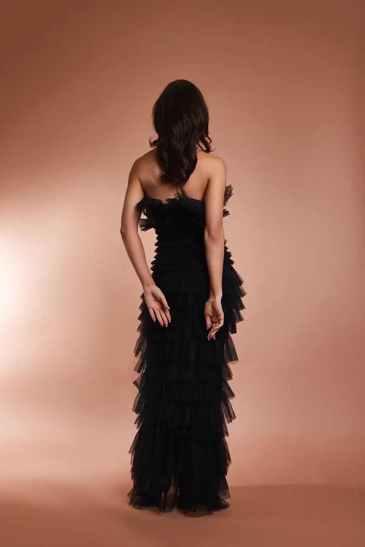 From A Friend Odette Tulle Ruffle Maxi Dress Black Size XS/S / AU 6/8 photo 3