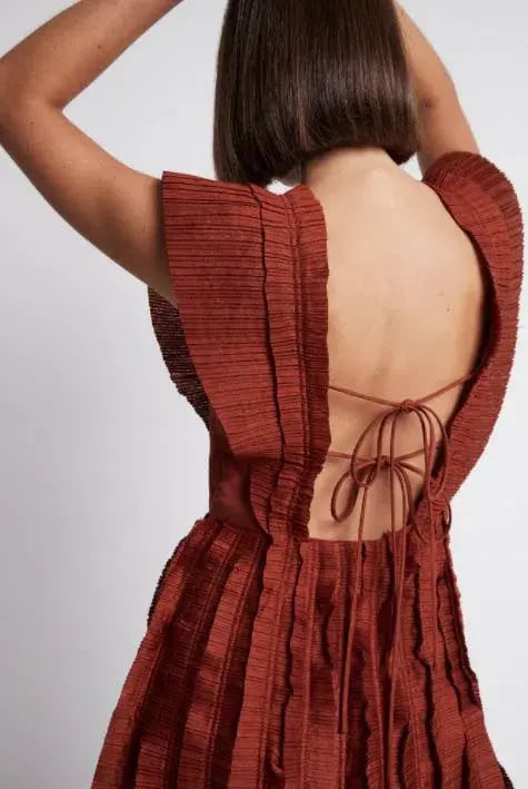 Aje Hybrid Midi Dress Burgundy Size 8 photo 2