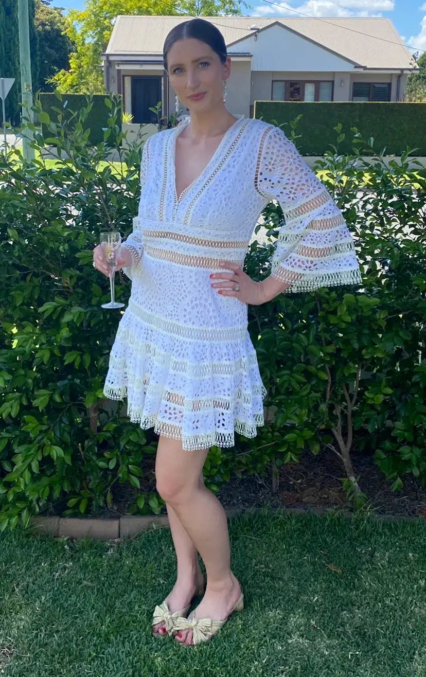 Zimmermann Lovelorn Floral Flutter Dress Ivory Size 3/Au 14 photo 4