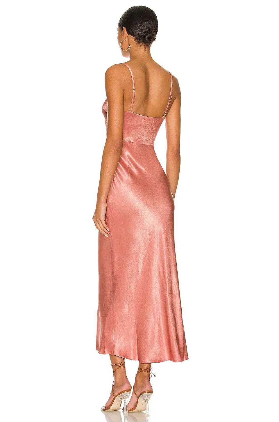 Shona Joy Eloise Lace Up Midi Dress Rose Size 10 photo 3