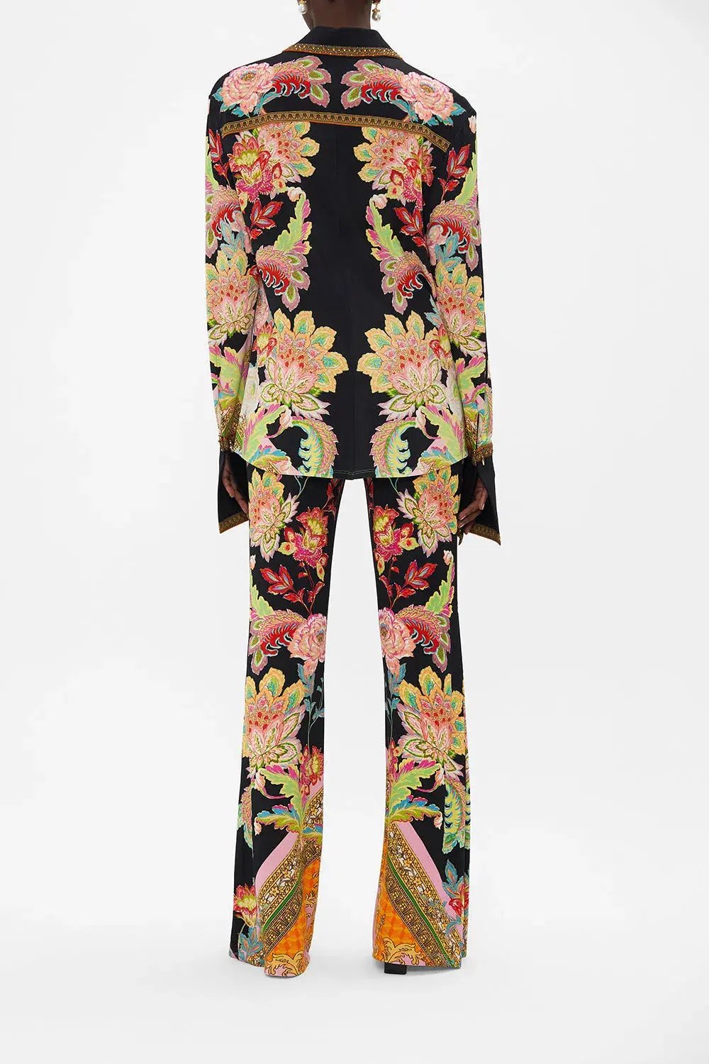 Camilla Sundowners In Sicily Fitted Jersey Shirt & Flare Pant Set Multi Floral Size M / AU 12 photo 3