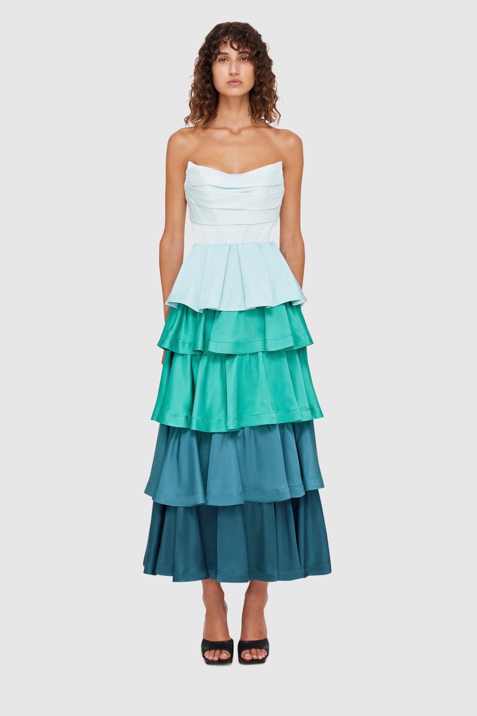 LEO LIN JADE BUSTIER TOP - GREEN/BLUE photo 2