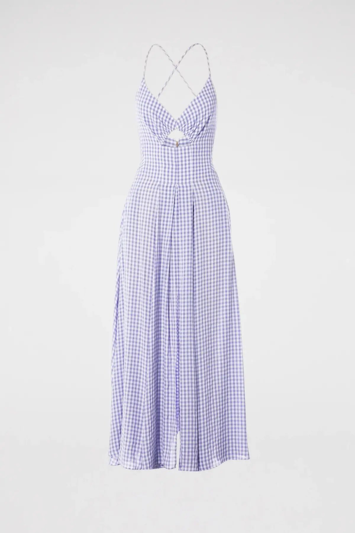 Scanlan Theodore Strappy Gingham Dress Mauve Size XS/Au 6 photo 3