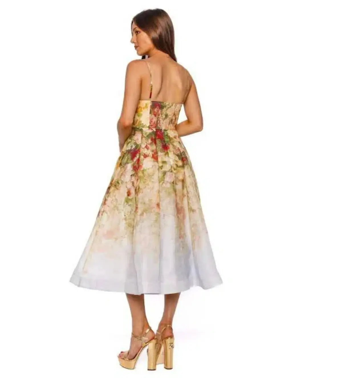 Zimmermann Luminosity Picnic Midi Dress Floral Size 1 / Au 10 photo 2