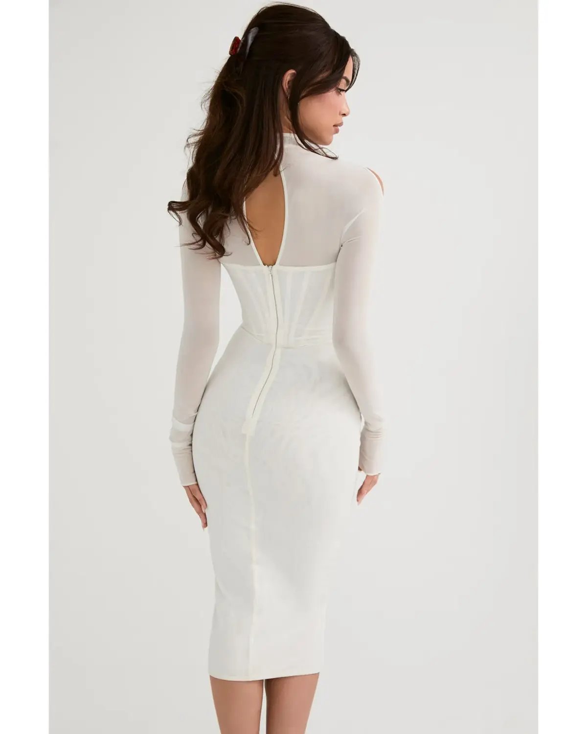 House of CB Milarose Midi Dress White Size AU 8 photo 4