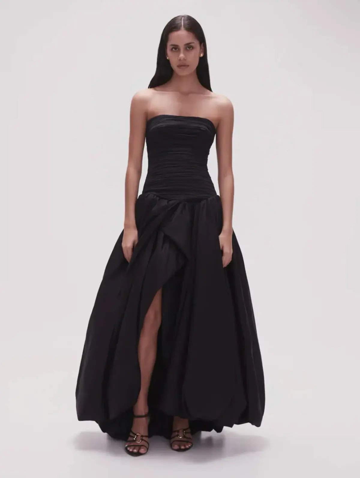 Aje Violette Bubble Hem Maxi Dress Black Size 14 photo 3