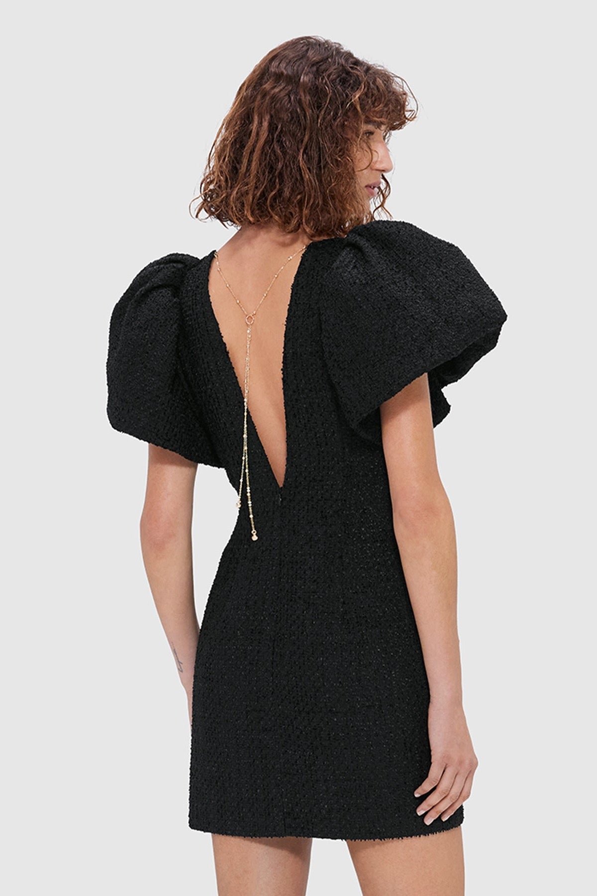 LEO LIN DANA TWEED MINI DRESS - EBONY photo 5