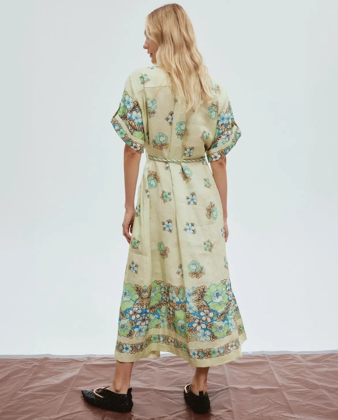 Alemais Velma Shirtdress Green Floral Size 8 photo 4