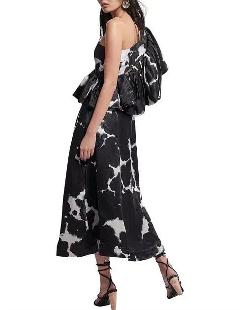Aje Oxidised One Shoulder Gown Print Size 8 photo 3
