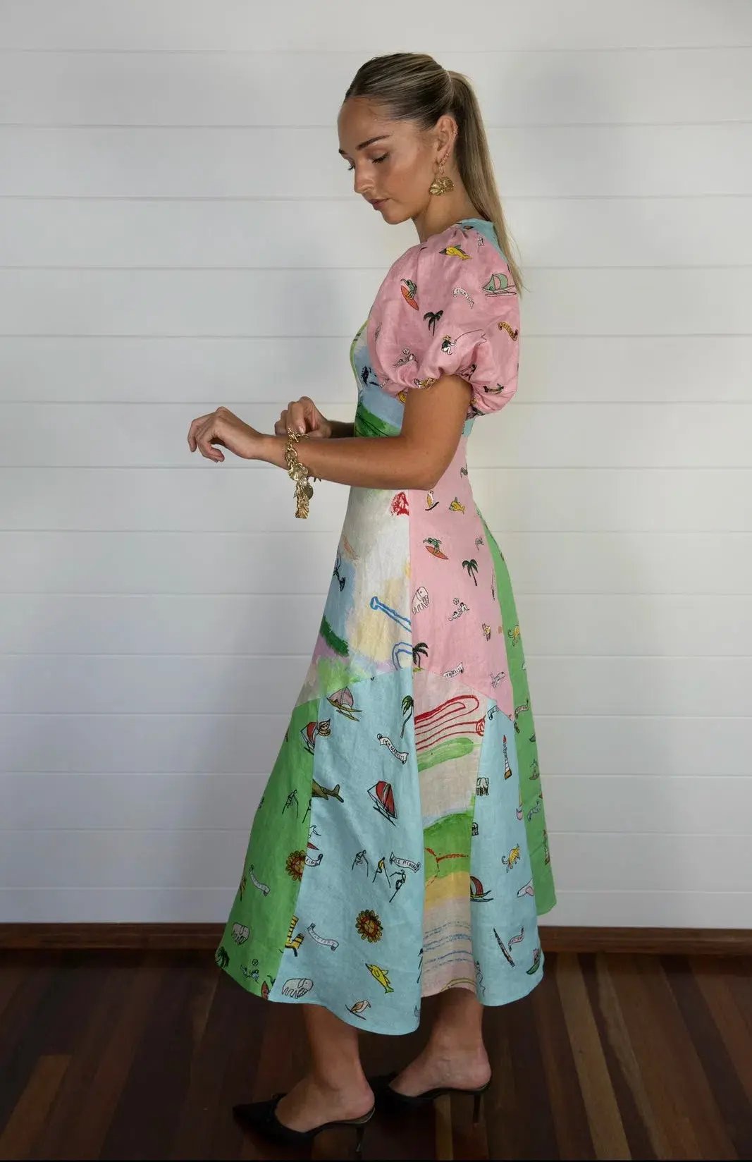 Alemais Jet Midi Dress Multi/Print Size 8 photo 2