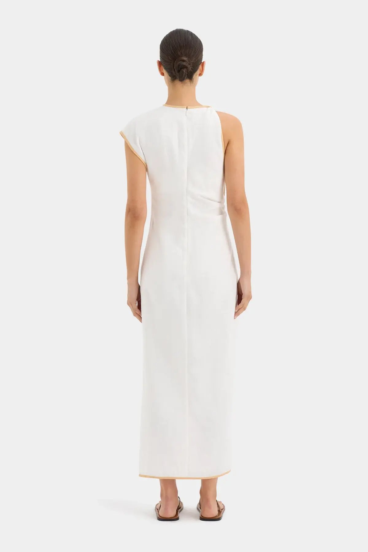 Sir the Label The Noemi Cut Out Midi Dress in Ivory Size 8 photo 3