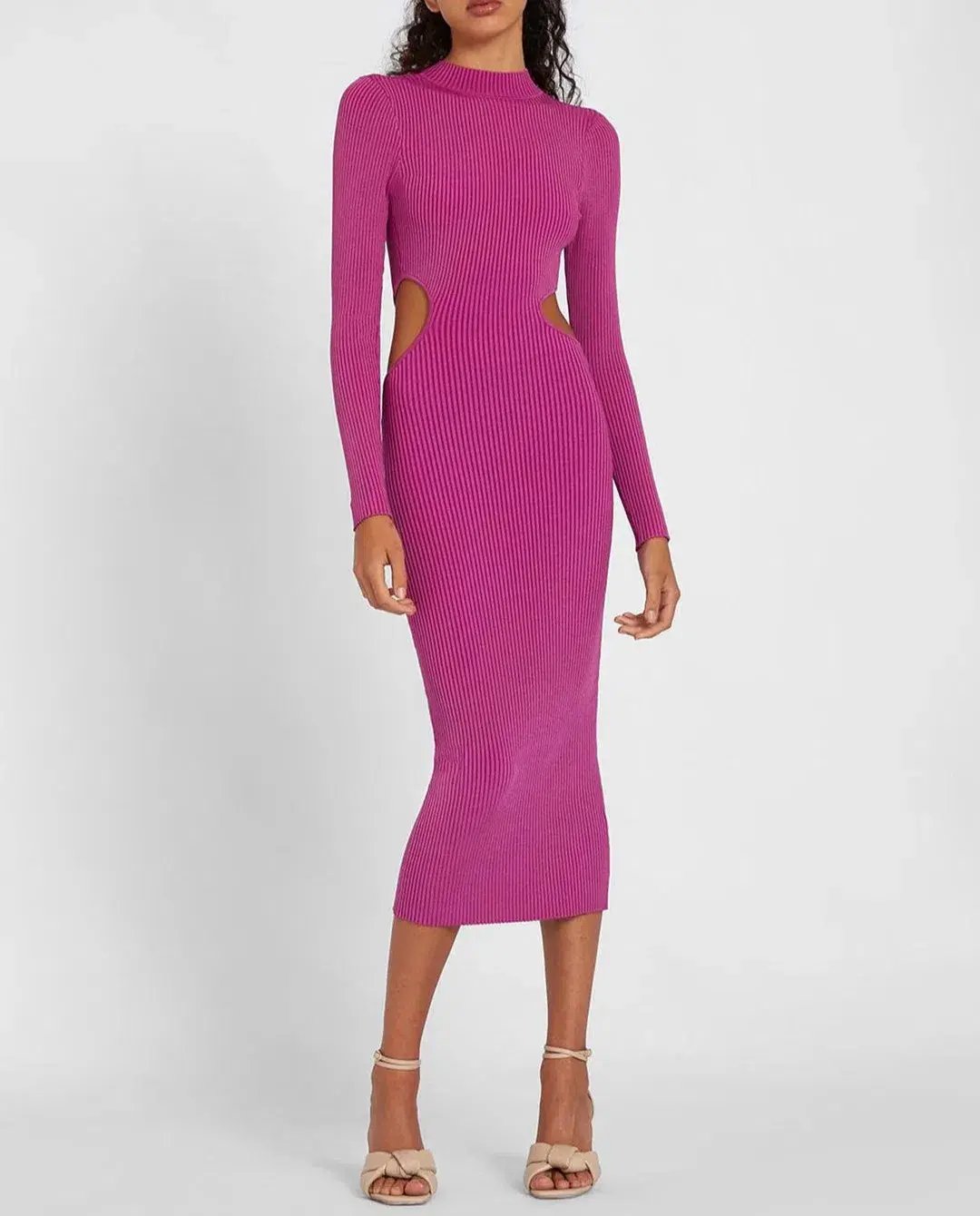By Johnny Raine Knit Midi Dress Berry Size 10 photo 5