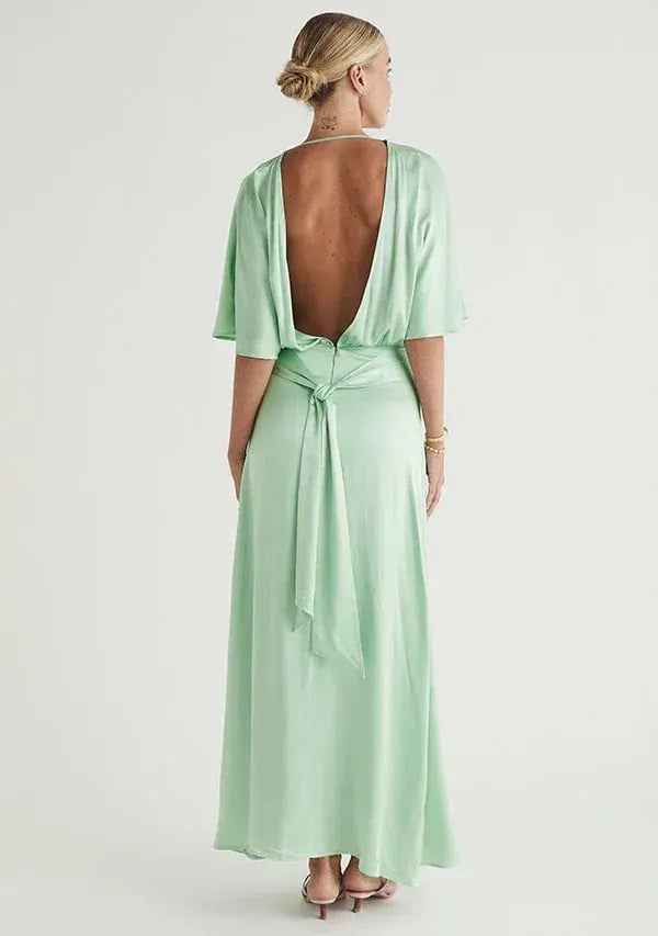 Mos The Label Calista Maxi Dress In Mint Size 14 photo 3