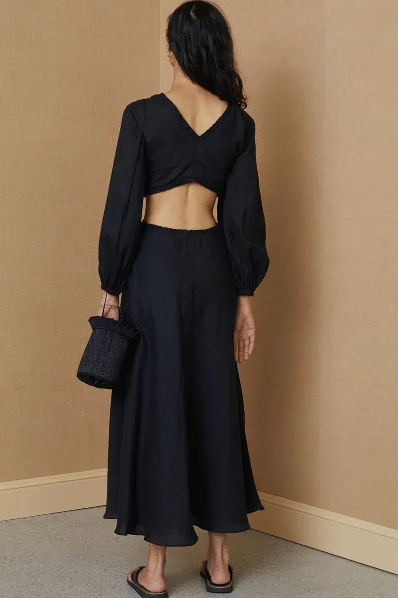 Bec & Bridge Madeleine Midi Dress Black Size 8 photo 3