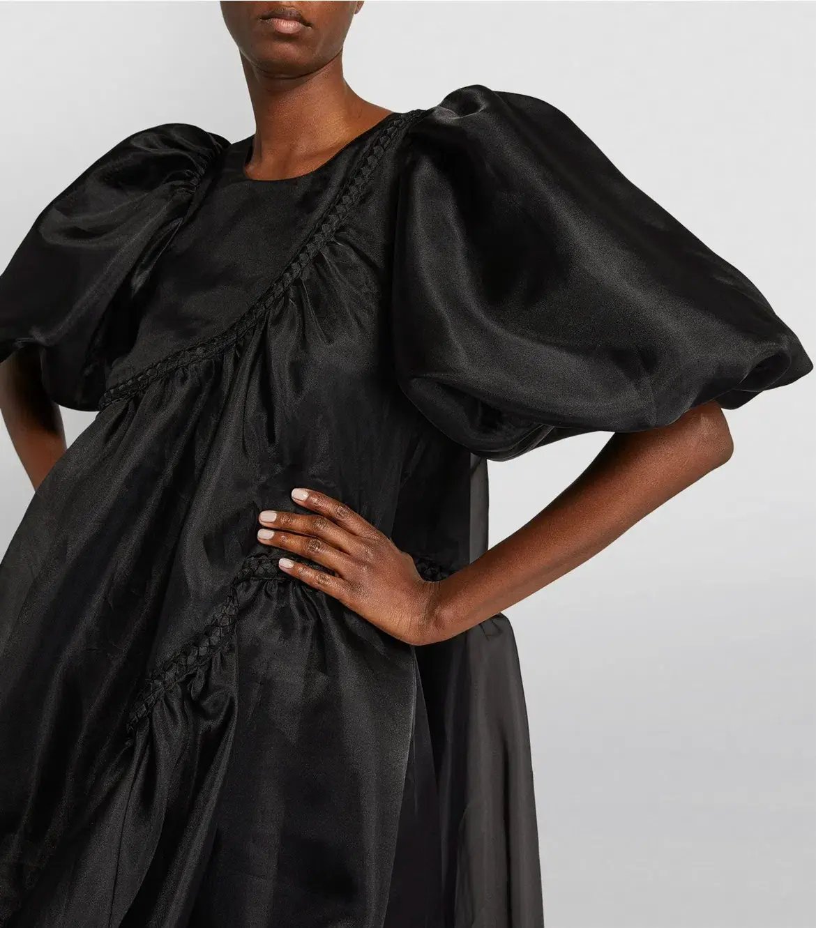 Aje Riviera Braided Midi Dress Black Size 6 photo 3