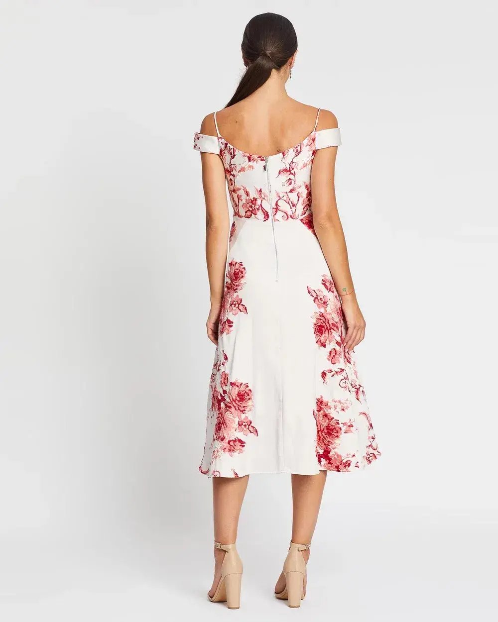Nicola Finetti Emilia High Low Dress in Pink Roses Size 8 photo 3