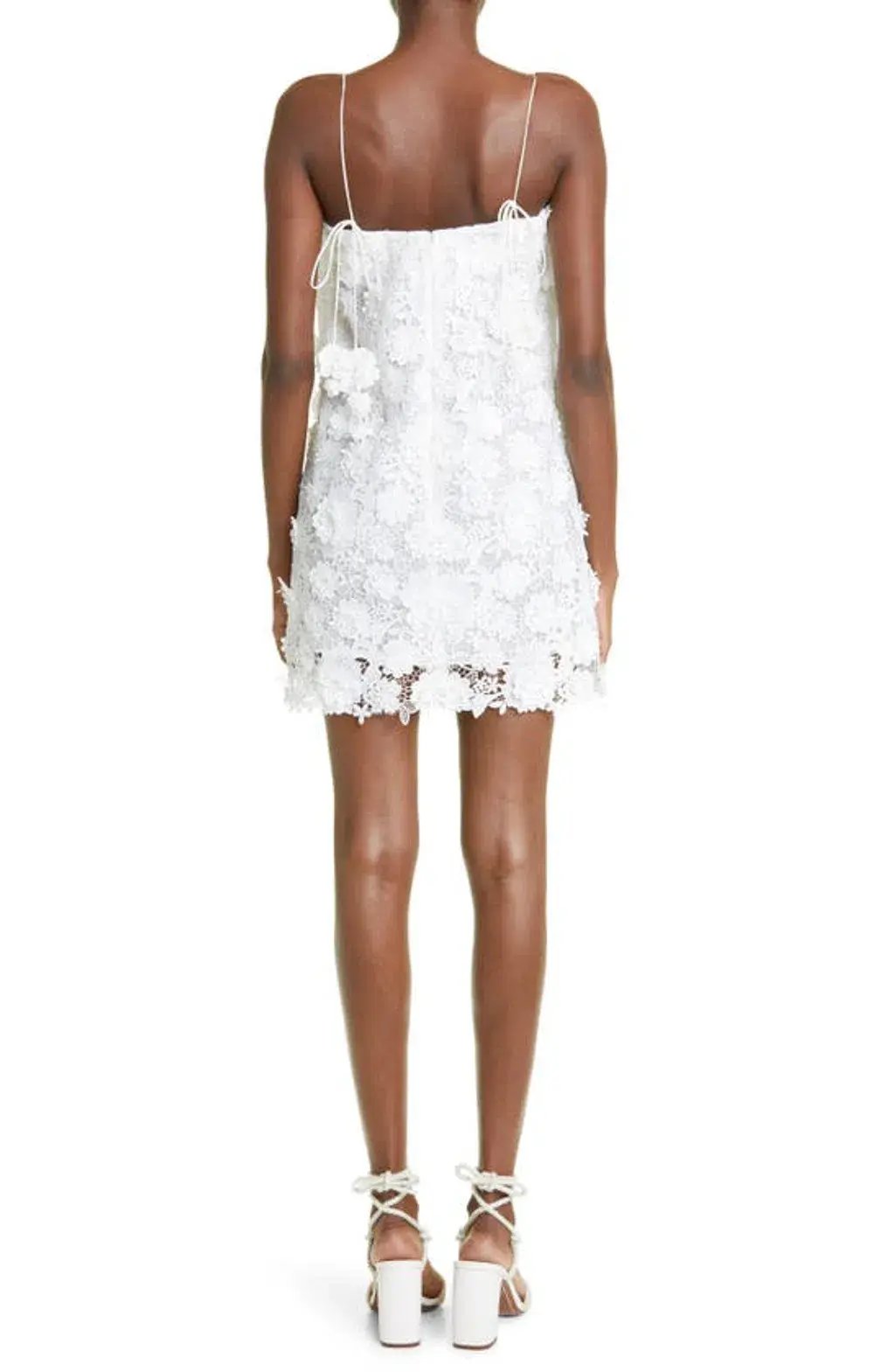 Zimmermann Raie Lace Flower Mini Dress Ivory Size 0P / AU 6P photo 4
