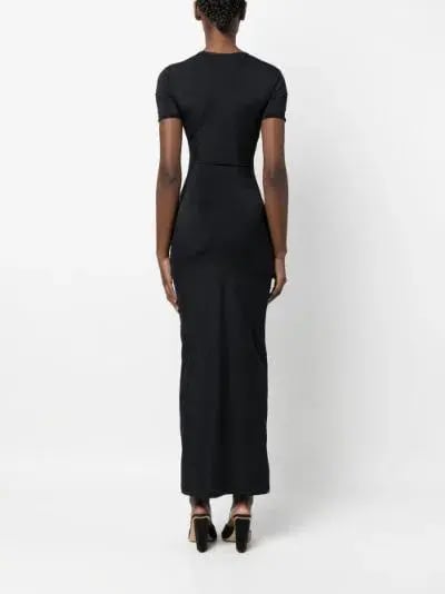 Christopher Esber Pierced Orbit Short Sleeve Midi Dress Black Size 14 photo 6