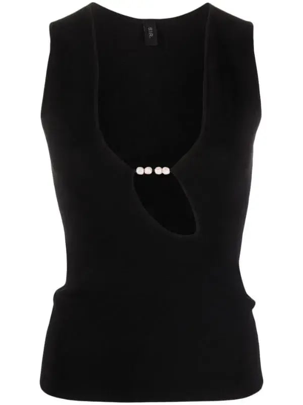 Sir The Label  Kinetic Beaded Tank Black Size 6 photo 3