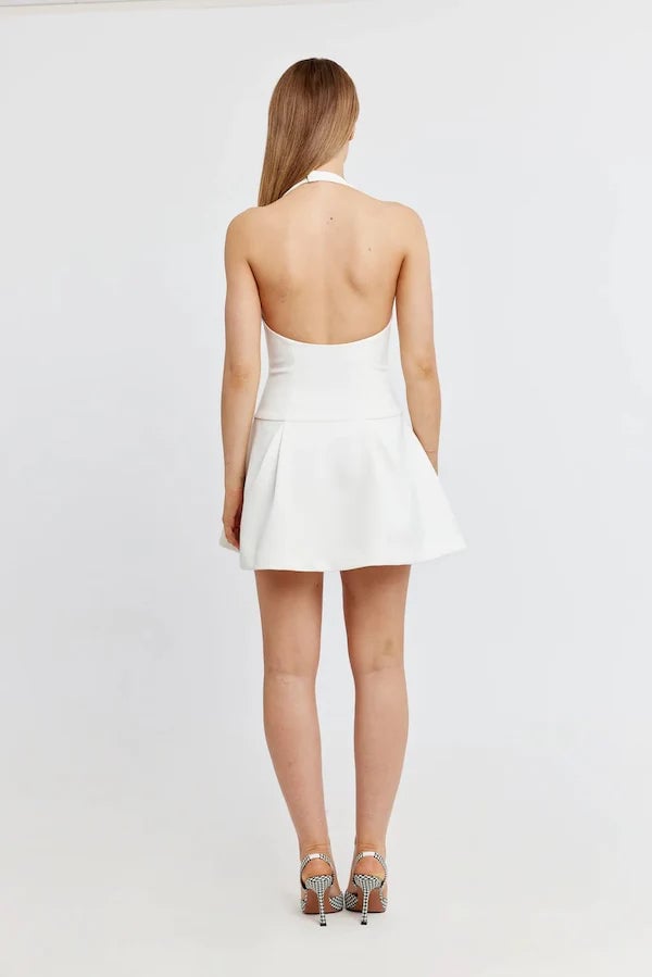 ODD MUSE THE ULTIMATE MUSE DROPPED HEM MINI DRESS - WHITE photo 3