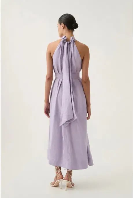 Aje Mariel Trapeze Midi Dress Lilac Size 10 photo 2