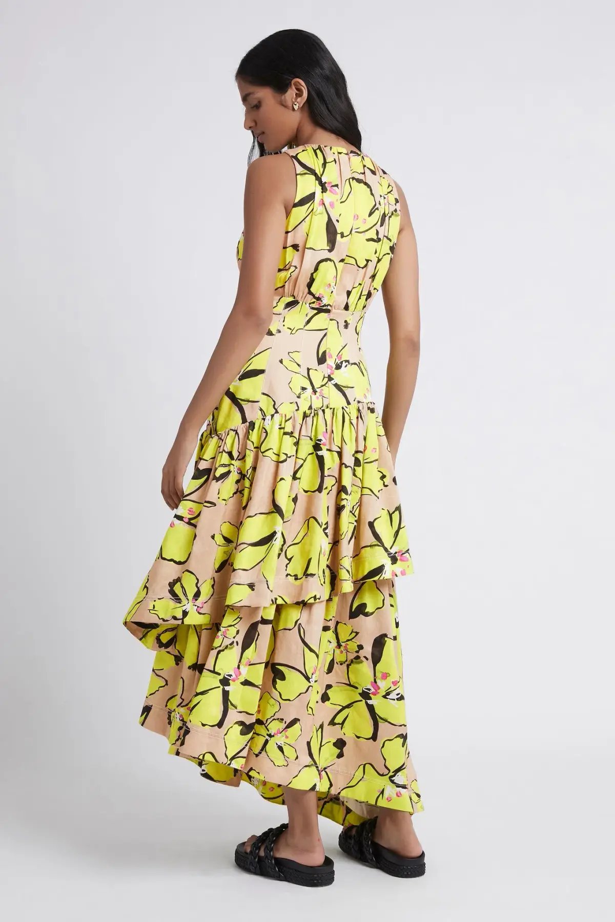 Aje Pelicano Tiered Dress Print Size 6 photo 2