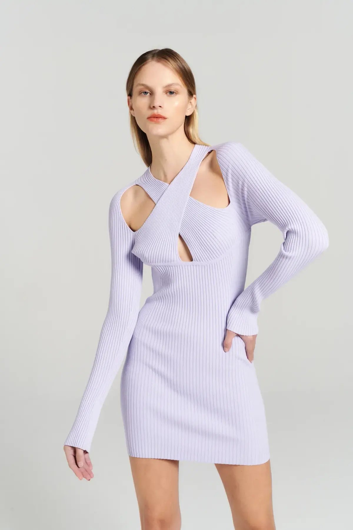Henne Ollie Knit Dress Lilac Size 10 / M photo 5
