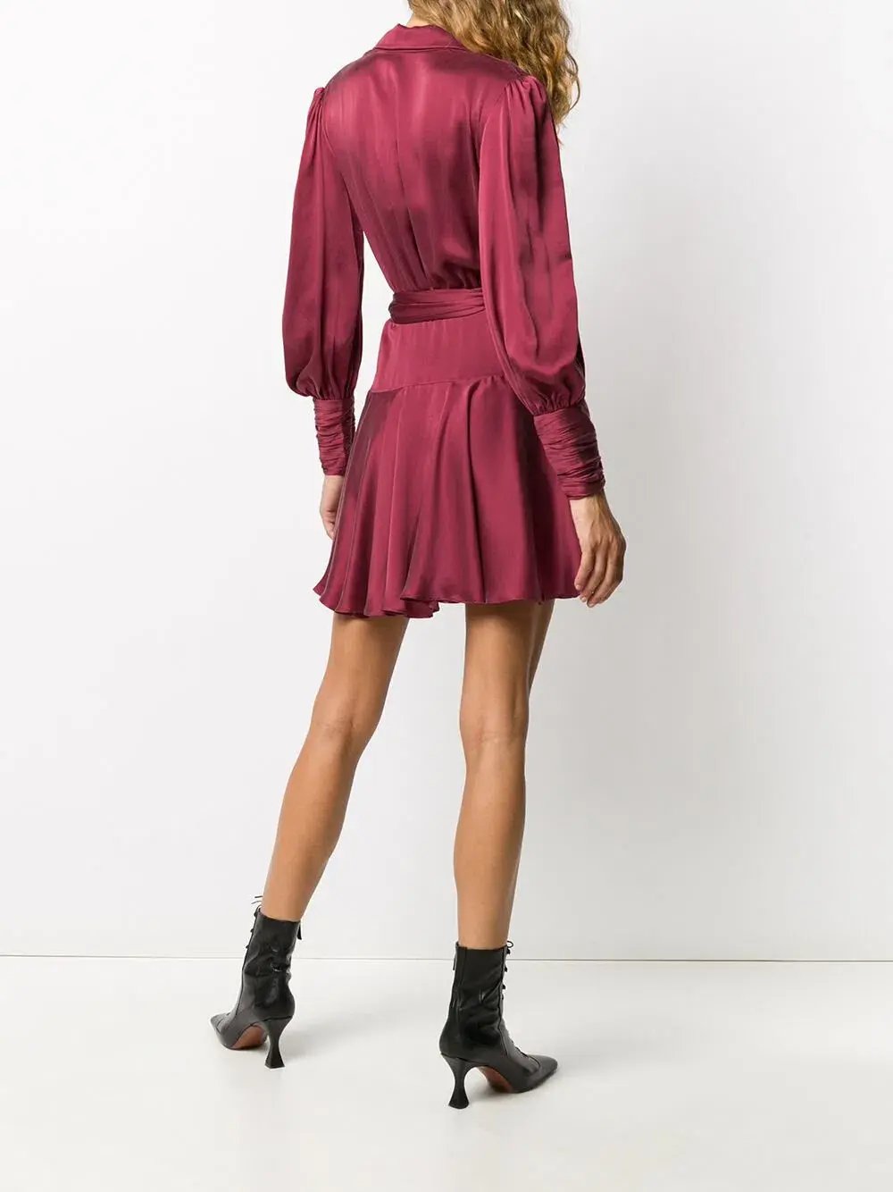 Zimmermann Silk Wrap Mini Dress Burgundy Size 0P / AU 6 photo 2