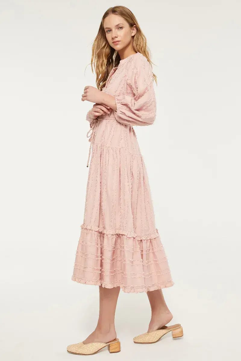 Tigerlily Okimi Charley Midi Boho Dress Whisper Pink Size 10 photo 2