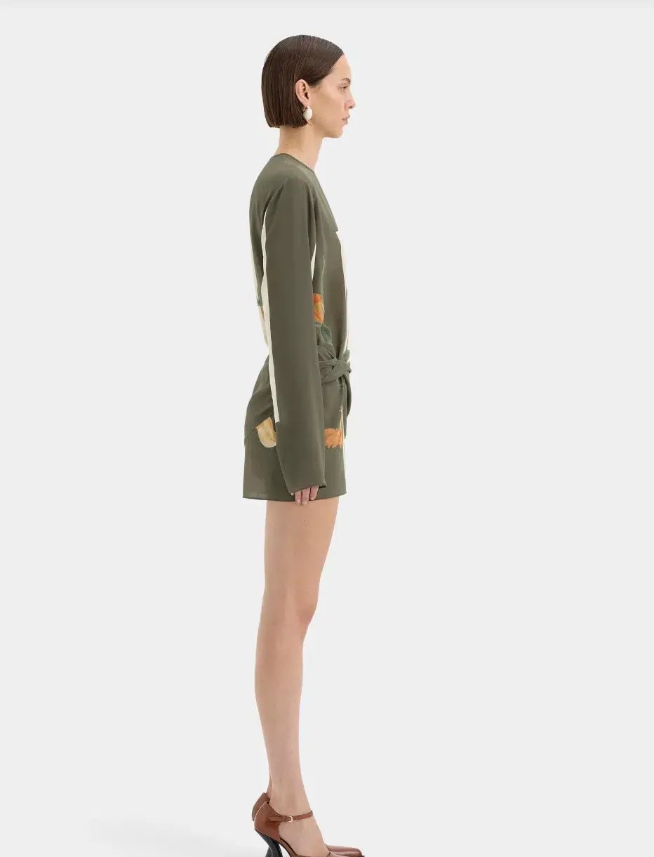 Constance Twist Mini Dress Green Size 8 photo 5