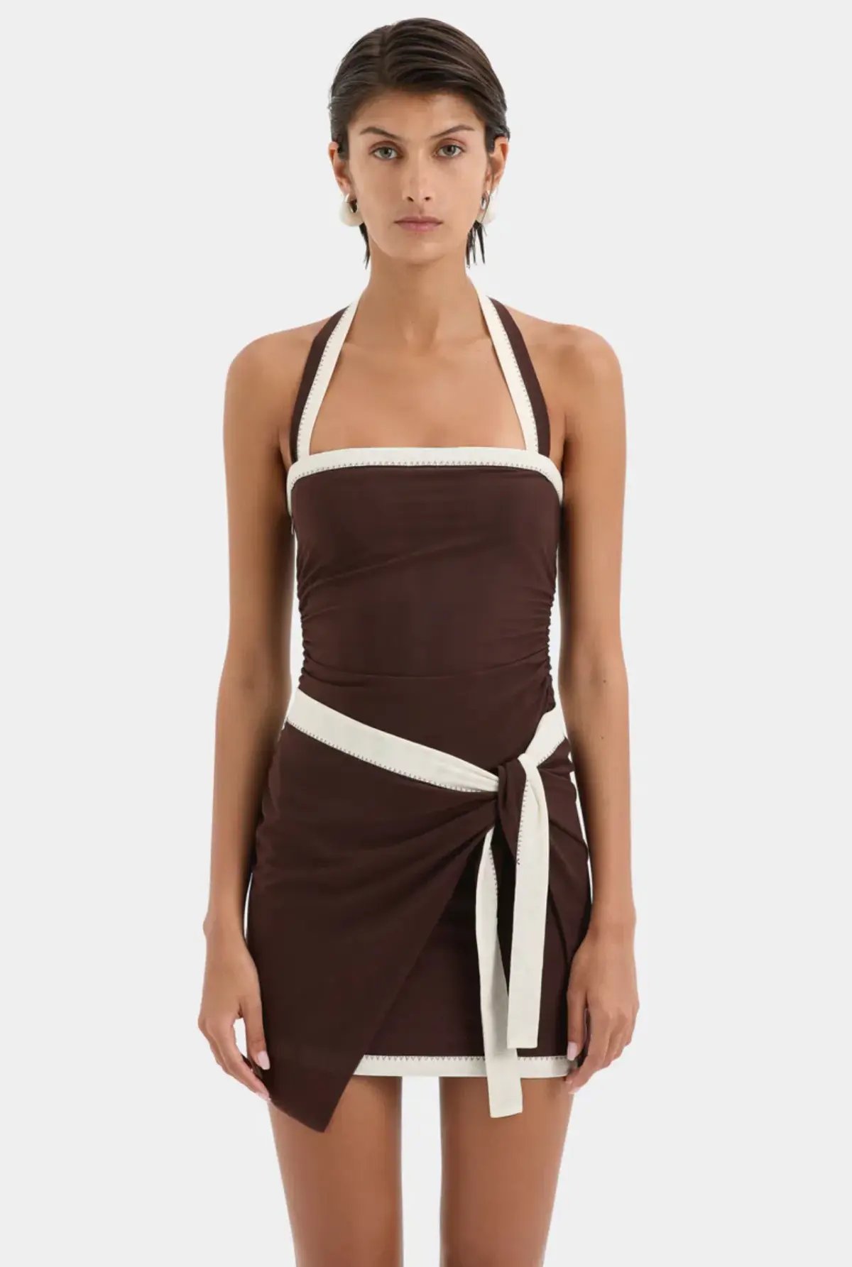 Sir the Label Jacques Mini Dress Chocolate Size 0 / AU 6 photo 4