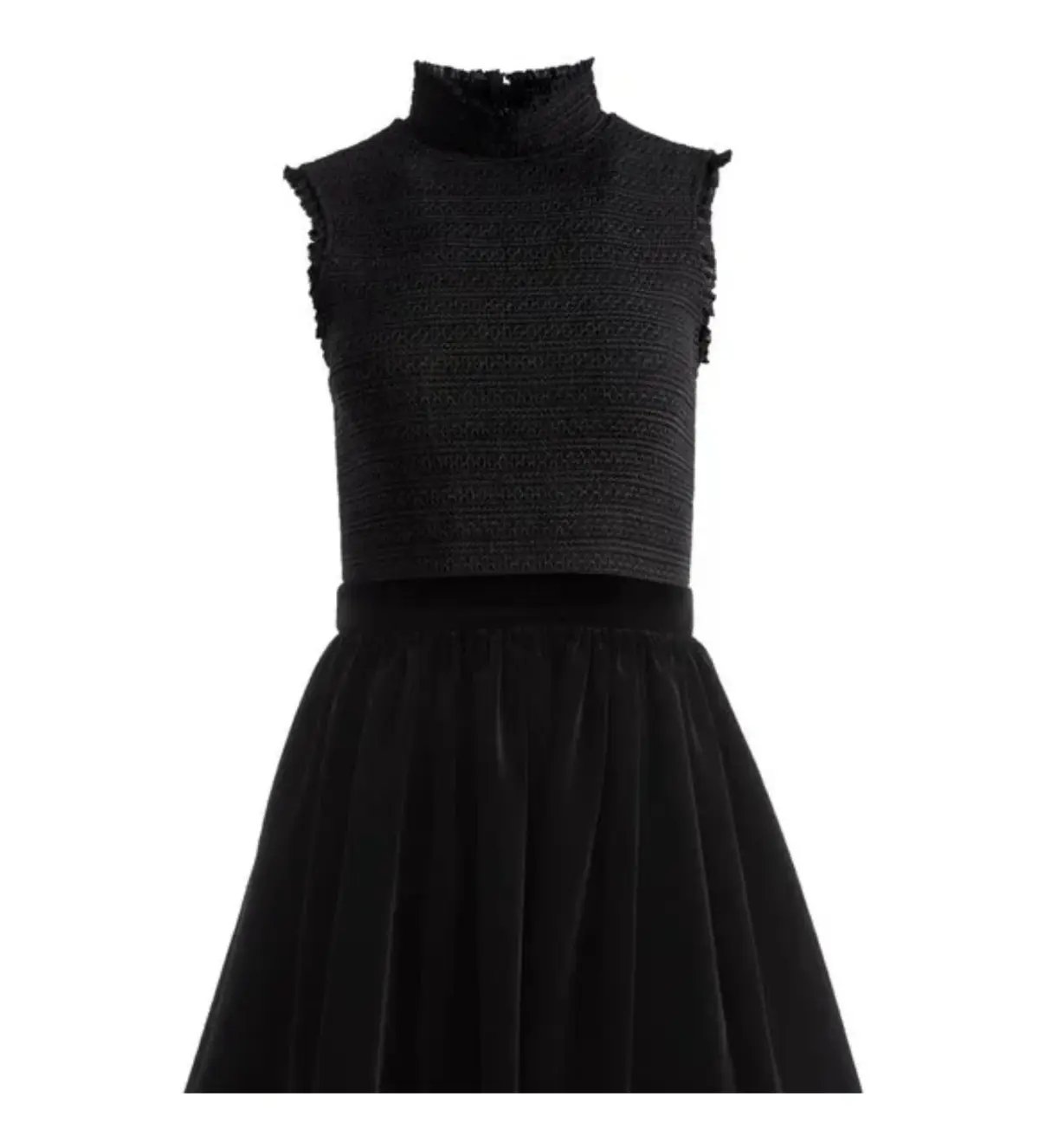 Alice & Olivia Barrett Shirred Crepe and Velvet Mini Dress Size AU 12 photo 6