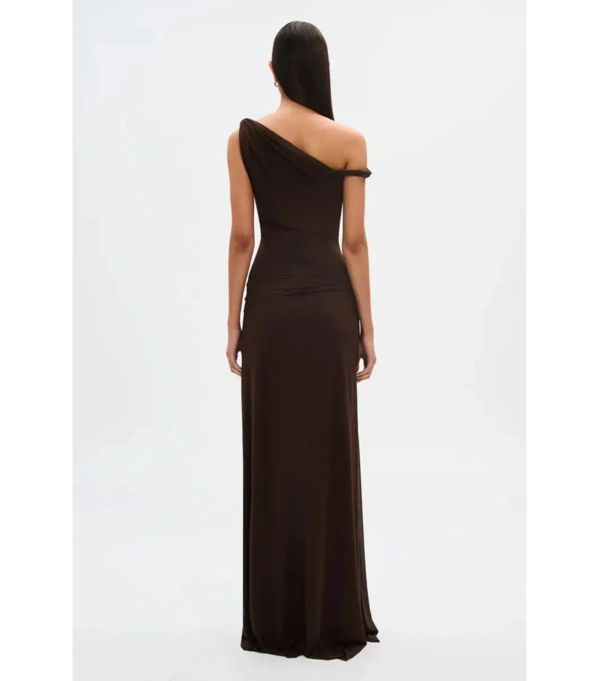 Misha Collection Sisal Mesh Maxi Dress Espresso Size 8/S photo 3
