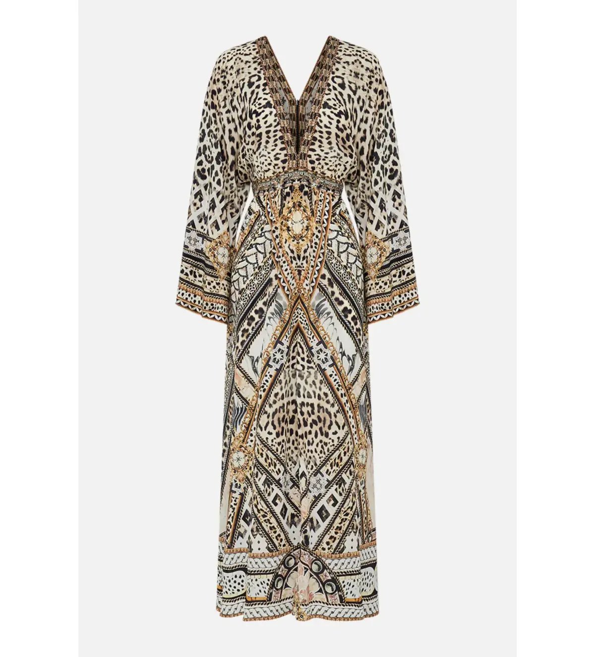 Camilla Gathered Kimono Dress in Mosaic Muse Size S / AU 10 photo 5