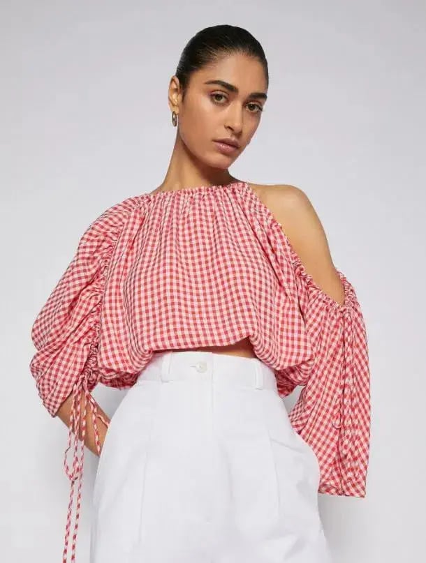 Scanlan And Theodore Gingham Drawcord Set Red (One Size Fits All) photo 2