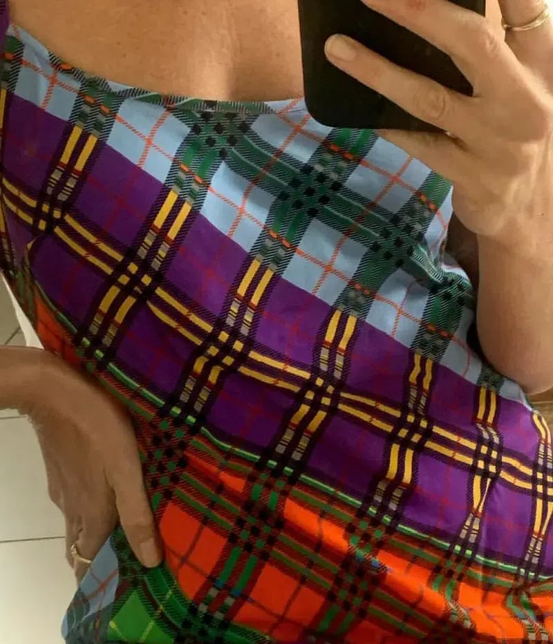 Rixo Holly Rainbow Check Print Dress Size 10 photo 3