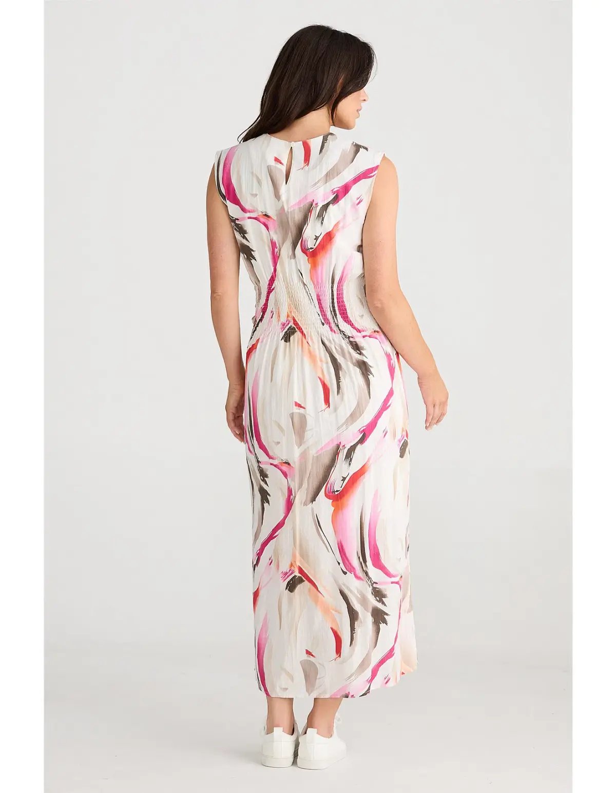 Brave + True Turning Point Dress Midi Dress in Boysenberry Swirl Print Size 10/M photo 3