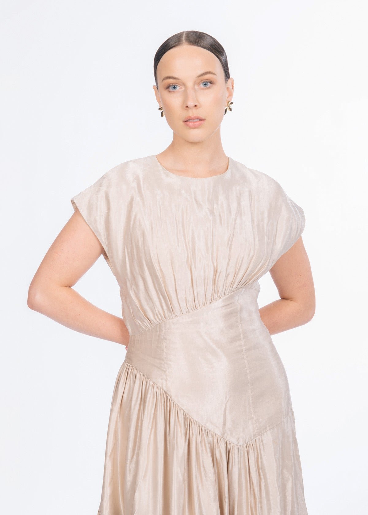 Serendipity Reflection Midi Dress in Champagne photo 4
