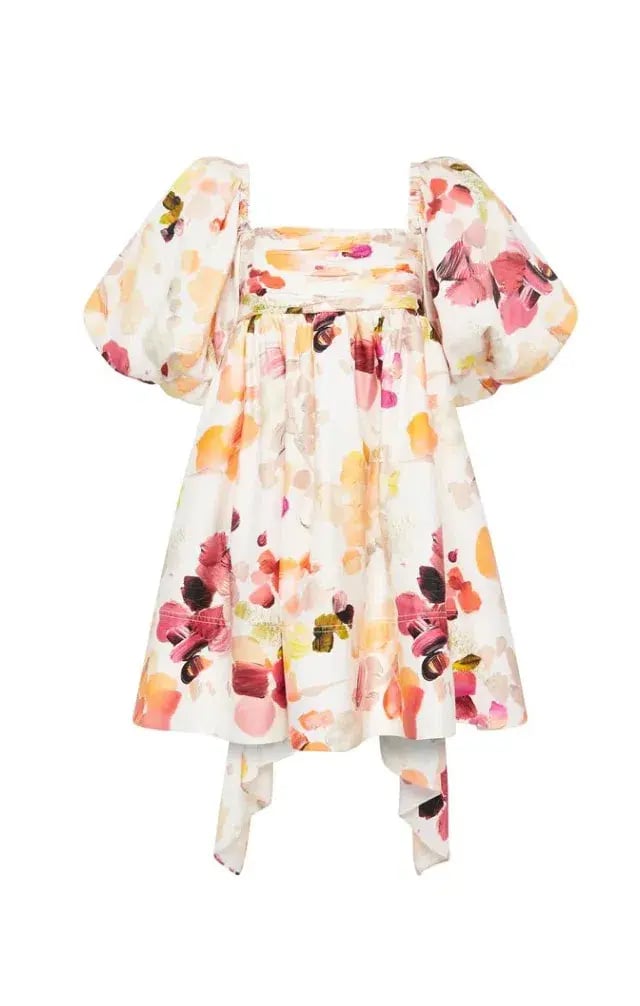 Aje Dassia Puff Sleeve Mini Dress in Floral - Size 8 photo 6